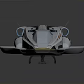 Futuristic Cosmic Spaceship With Sleek White Exterior And Blue Neon Lights For Aerospace Exploration