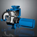 Blue Industrial Pump Equipment With Motor Housing And Base Structure