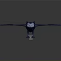 Blue Origami Bird With Spread Wings White Head And Arrow Shaped Tail