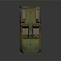 Vintage Green Military Tank With Seats And Detailed Exterior Design On