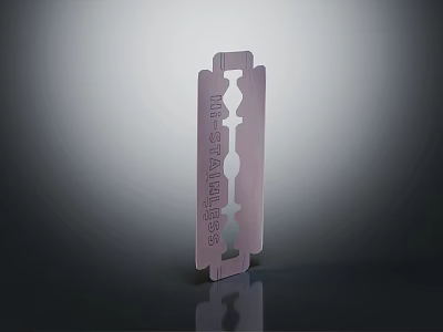 Vintage Metal Safety Razor Blade With Hollow Holes And Engraved Patterns 3d model