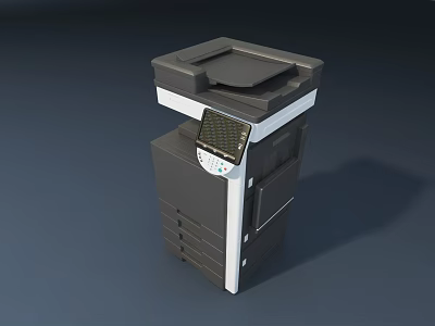 Modern Multifunctional Office Appliance With Display Screen Control Panel Multiple Drawers Black Gray Design 3d model