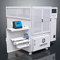UNITECH Automated Industrial Equipment With White Body Transparent Cabinet Doors Blue Screen And Control Panel