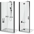 Shower Sauna Modern Glass Enclosure Design With Shower Heads And Storage Shelves
