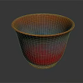 Vibrant Red And Blue Gradient Glossy Ceramic Bowl With Reflective Surface For Daily Use 3d model