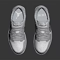White And Gray Nike Low Top Sneakers With Blue Sole And Black Logo