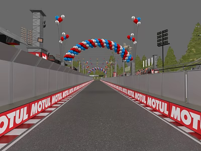 Realistic Racing Track Track Road Banner Roadside Track Props 3d model