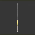 Silver Metallic Sword With Yellow Decorative Hilt And Sharp Blade