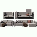 Cozy Modern Sofa Set With Modular Designs And Decorative Pillows 3d model