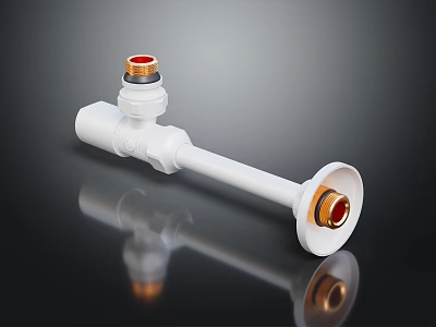 Durable Hardware Tools Plumbing Connector White with Red Fittings for Pipe Installation 3d model