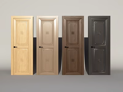 Classic Hinged Doors With Panel Design In Light To Dark Colors 3d model Classic Hinged Doors With Panel Design In Light To Dark Colors 3d model