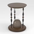 Brown Top Base Hourglass With Transparent Glass Black Brown Decorative Pillars And Sand