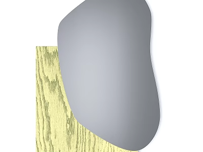 Modern Irregular Shape Decorative Mirror With Wooden Background For Home Interior Design 3d model