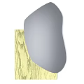 Modern Irregular Shape Decorative Mirror With Wooden Background For Home Interior Design