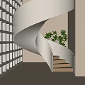 Rotating Staircase Potted Plant 3d model