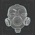 Gas Mask Style Protective Hat With Black Rubber Material And Lens Details