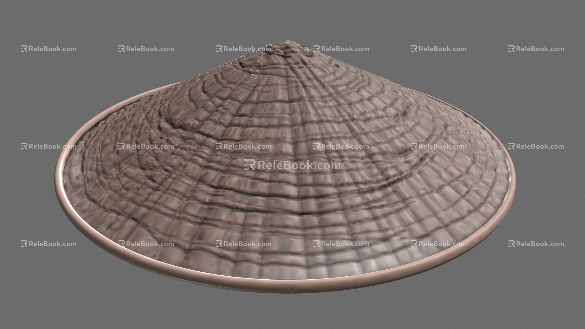 Buckhat fisherman hat cape rattan hat 3d model