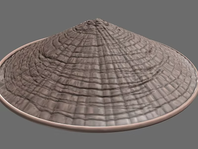 Traditional Woven Hat With Round Brim And Intricate Grid Pattern Design 3d model