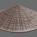 Traditional Woven Hat With Round Brim And Intricate Grid Pattern Design