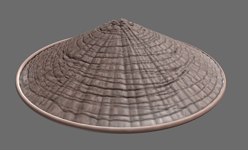 Buckhat fisherman hat cape rattan hat 3d model