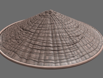 Buckhat fisherman hat cape rattan hat 3d model