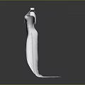 White One Shoulder Dress With Slit Displayed On Mannequin Against Black Background