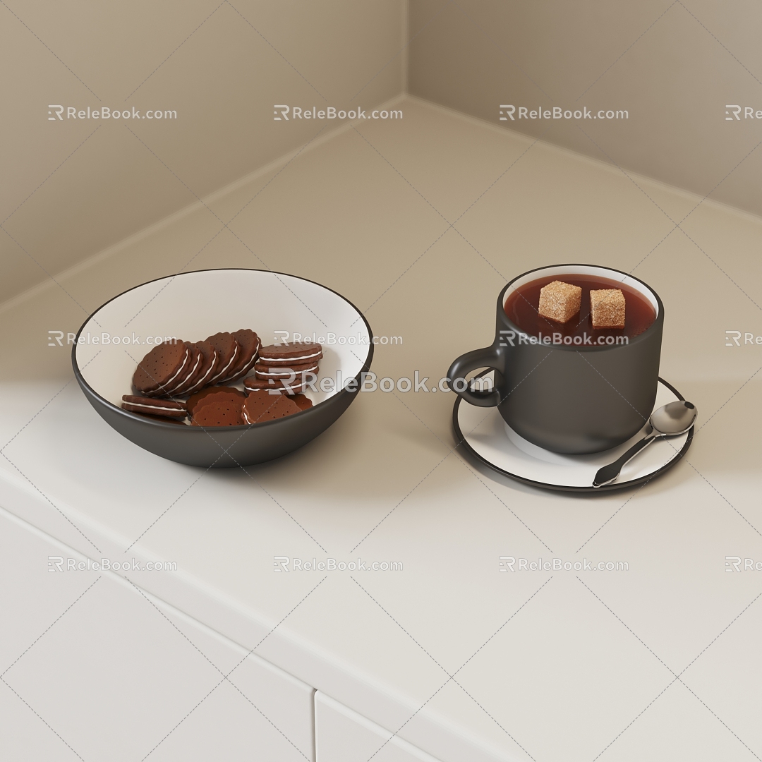 Modern coffee coffee ornaments 3d model