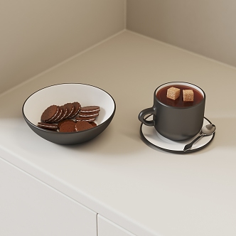 Modern coffee ornaments 3d model