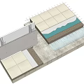 Process drawing of light partition wall and floor closing 3d model