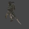 3D Rendered Mythical Dragon Head With Horns Sharp Teeth And Scales