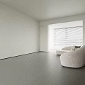 Modern Light Gray Curved Sectional Sofa With Comfortable Cushions In Minimalist Interior