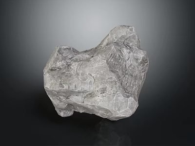 Natural Raw Stone With Rough Surface And Textured Irregular Shape For Decoration 3d model