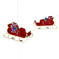 Vibrant Red Christmas Sleighs With Colorful Gift Boxes And Star Ornaments