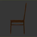 Classic Wooden Accent Chair with Vertical Slat Back and Red Cushion Seat