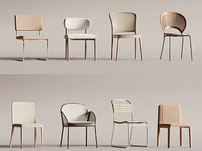 Stylish Accent Chairs With Diverse Designs Woven Details And Modern Frames For Home 3d model