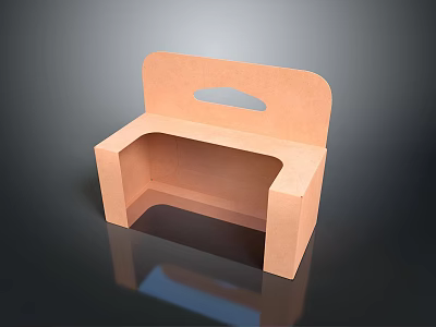 Brown Cardboard Household Supplies Storage Organizer With Handle And Open Structure 3d model