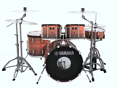 High Quality Musical Instruments Yamaha Drum Set With Cymbals And Metal Stands 3d model