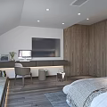 Modern Bedroom Interior Design With Wooden Wall Paneling Bedside Lamps Bed And Window Rug