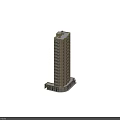 High Rise Modern Residential Building With Multiple Windows And Commercial Podium Base Exterior Design
