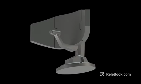 Gray Mechanical Bracket With Base And Arm Support Structure Design 3d model 