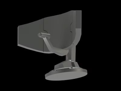 Gray Mechanical Bracket With Base And Arm Support Structure Design 3d model