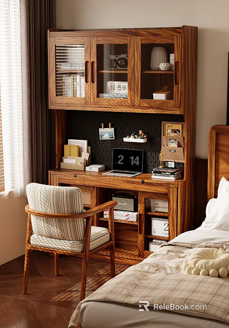 Modern Wooden Jewelry Cabinet With Mirror Drawer Storage And Bedroom Organization 3d model 