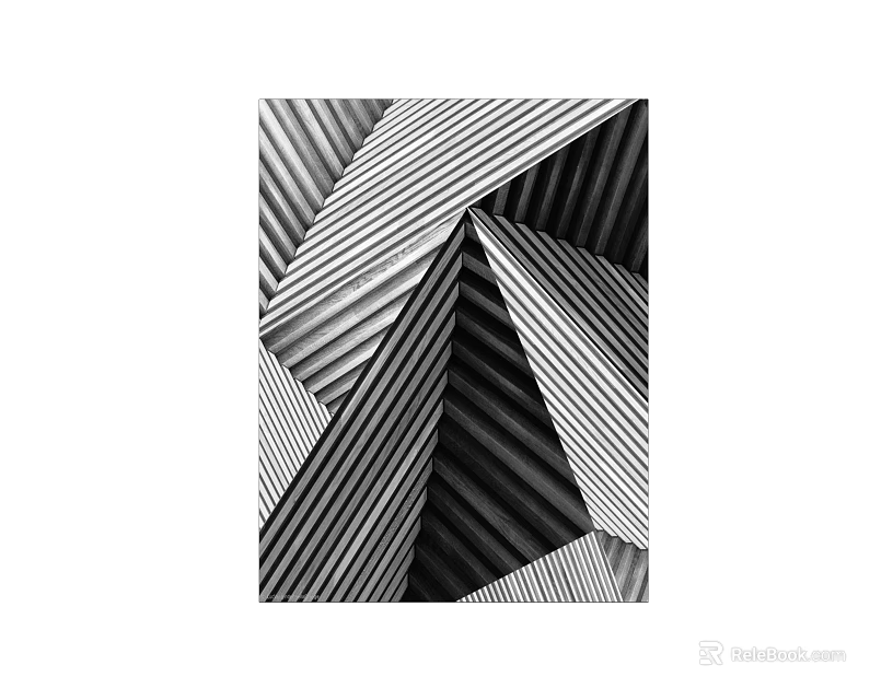 Modern Lounge Chair with Black and White Geometric Striped Pattern and Stylish Design 3d model 
