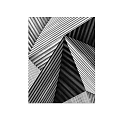 Modern Lounge Chair with Black and White Geometric Striped Pattern and Stylish Design