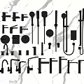 Modern Black Various Style Faucets And Accessories For Kitchen Bathroom Use