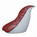 Red Leather Bean Bag Chair with Unique Shape and Comfortable Seating for Modern Living Room