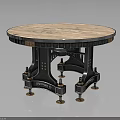 Round Marble Top Table With Black Decorative Legs And Elegant Base Design 3d model