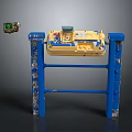 Industrial Metal Gate With Blue Frame Yellow Panel And Side Control Device
