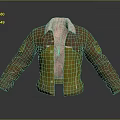 Brown and Yellow Jacket With Fleece Collar Buttons and Patched Design