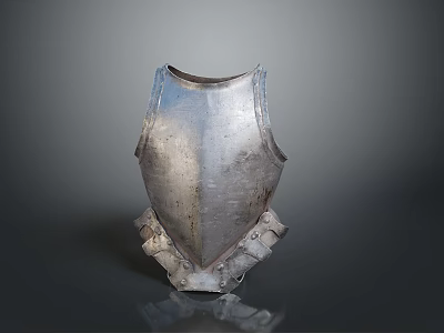 Silver Metal Armor Vest With Rustic Texture For Home Decoration 3d model